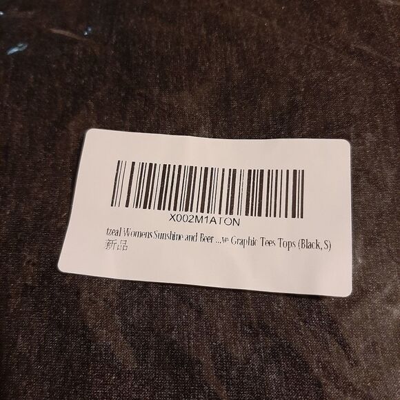 New Small SUNSHINE AND BEER THATS WHY I'M HERE Black T-Shirt Funny Graph… - Picture 3 of 3